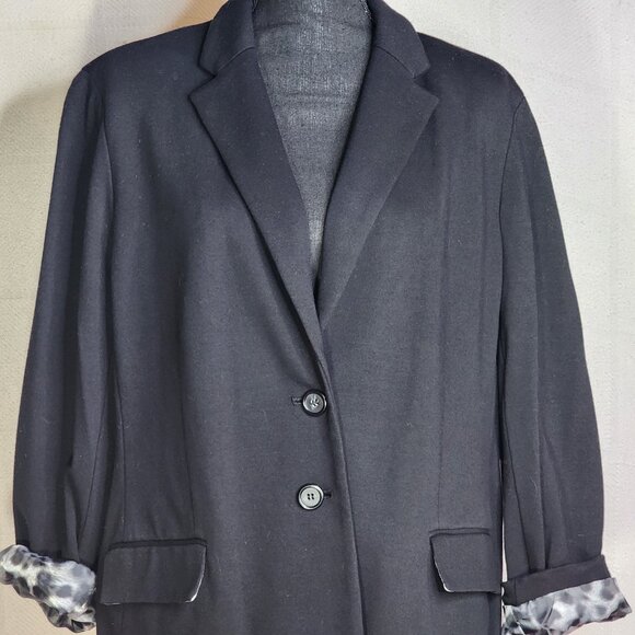 Chico's Black Rayon Nylon Span Two Button Print Lined Blazer Chico Size 3 US XL - Picture 5 of 16